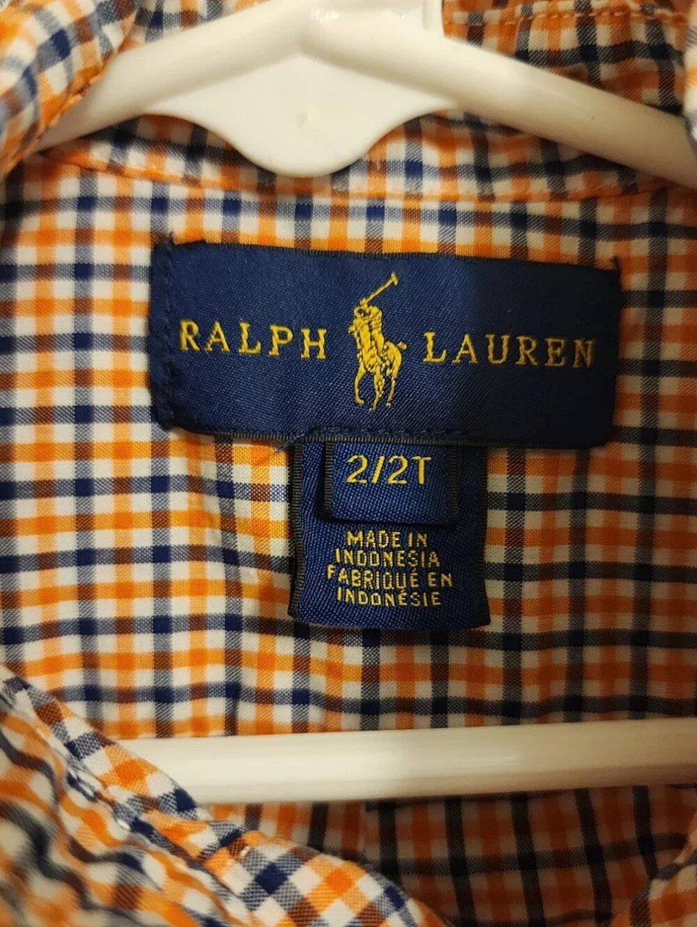 Ralph Lauren Boys 2T Blue Plaid Long Sleeve Button Down